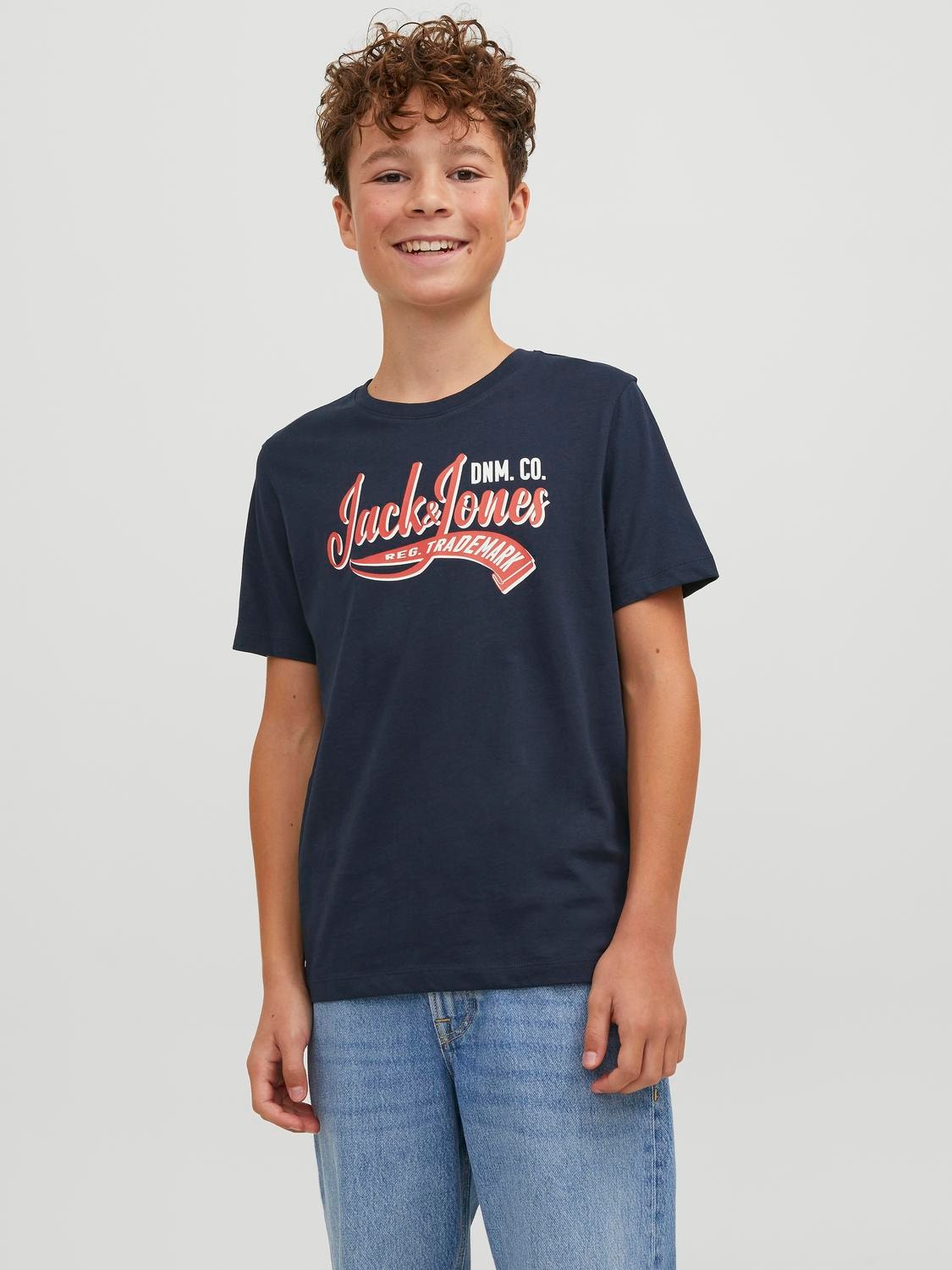 Jack & Jones Potištěný Tričko Junior -Navy Blazer - 12237367