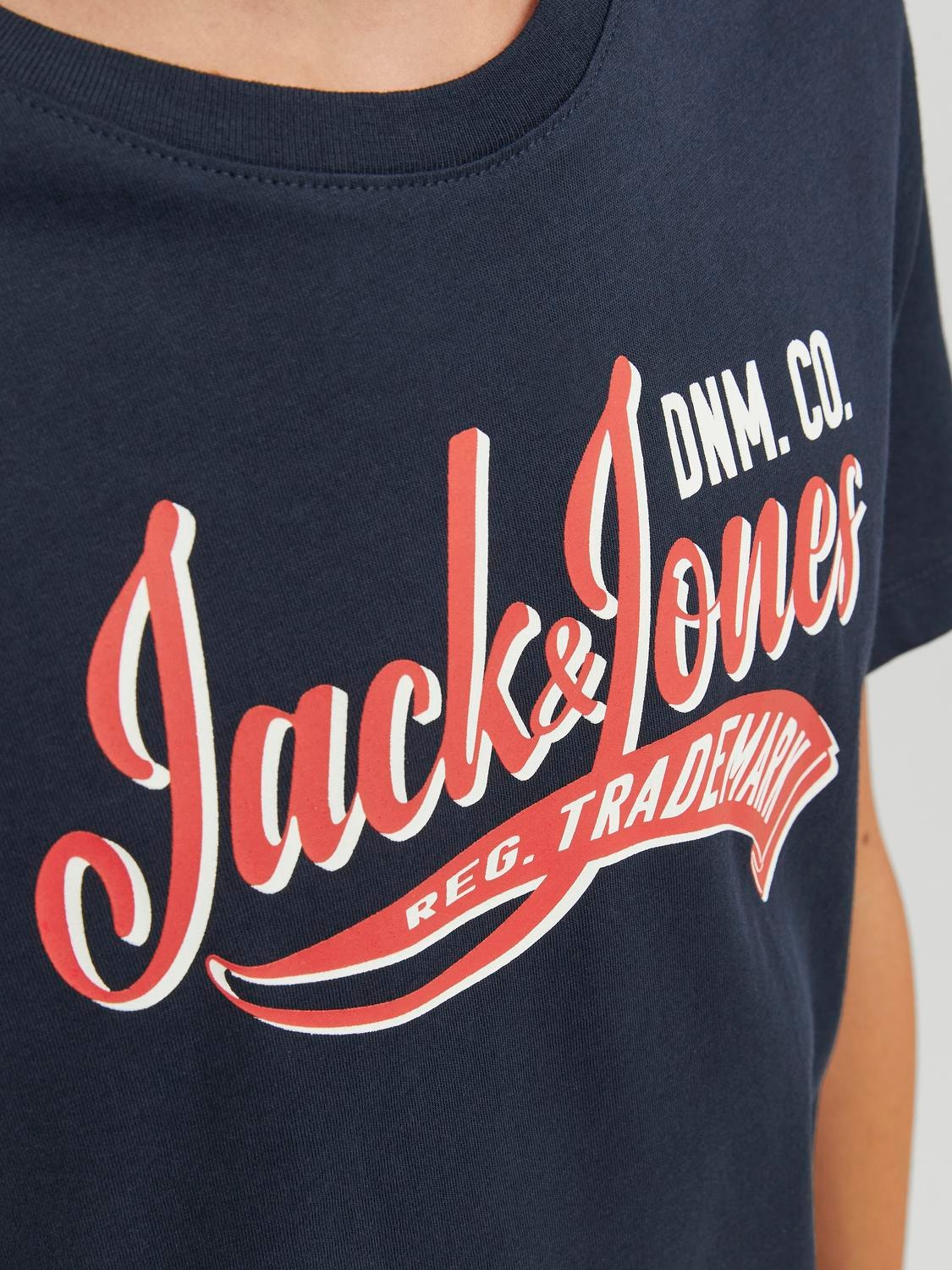 Jack & Jones Trykk T-skjorte For gutter -Navy Blazer - 12237367
