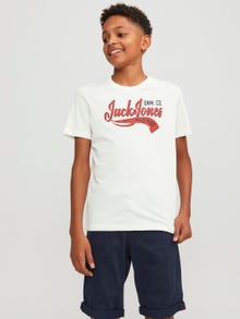 Jack & Jones Printed T-shirt Junior -Cloud Dancer - 12237367