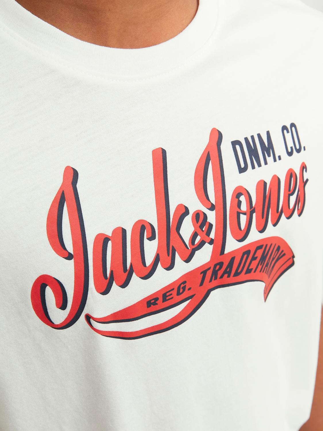 Jack & Jones Printed T-shirt For boys -Cloud Dancer - 12237367