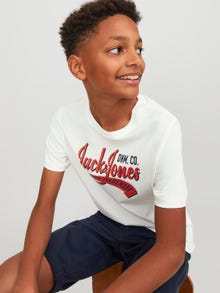 Jack & Jones T-shirt Estampar Para meninos -Cloud Dancer - 12237367
