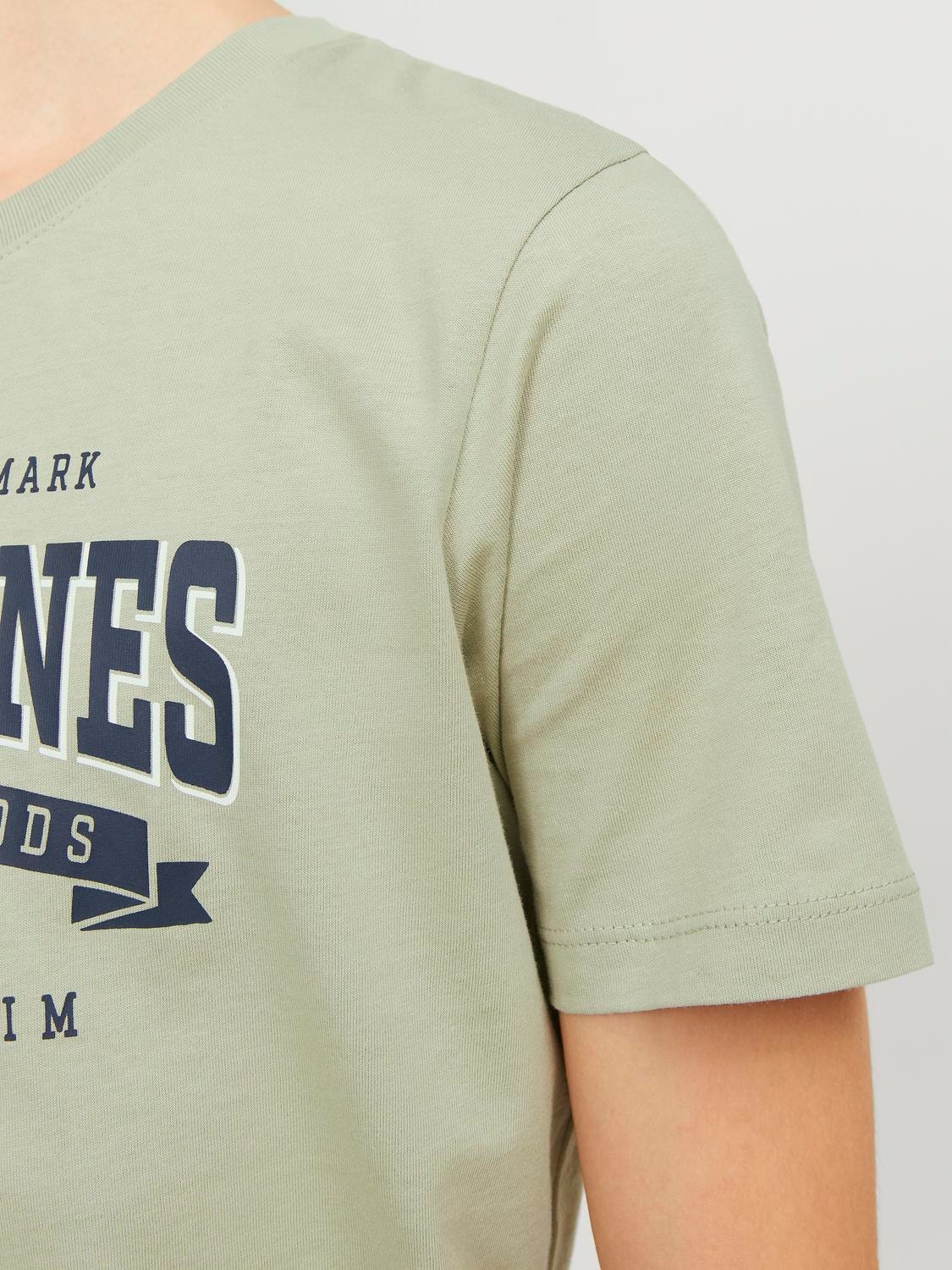 Jack & Jones Nadruk T-shirt Dla chłopców -Desert Sage - 12237367