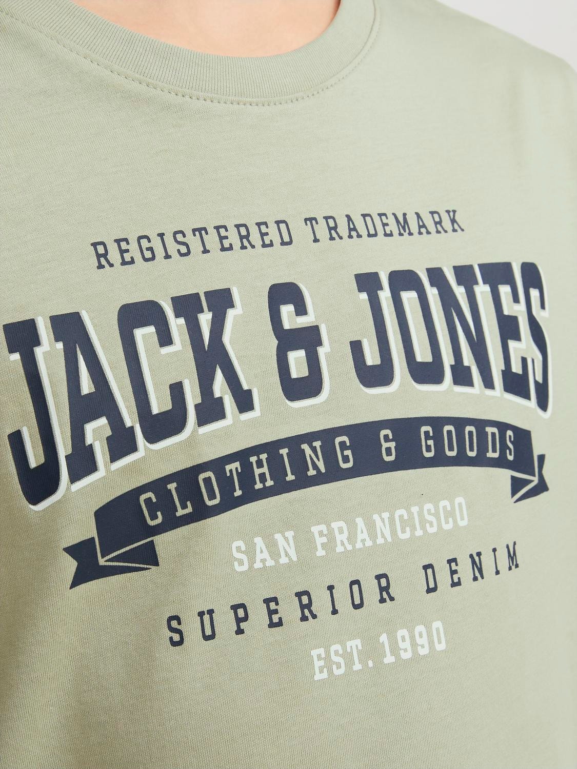 Jack & Jones Nadruk T-shirt Dla chłopców -Desert Sage - 12237367