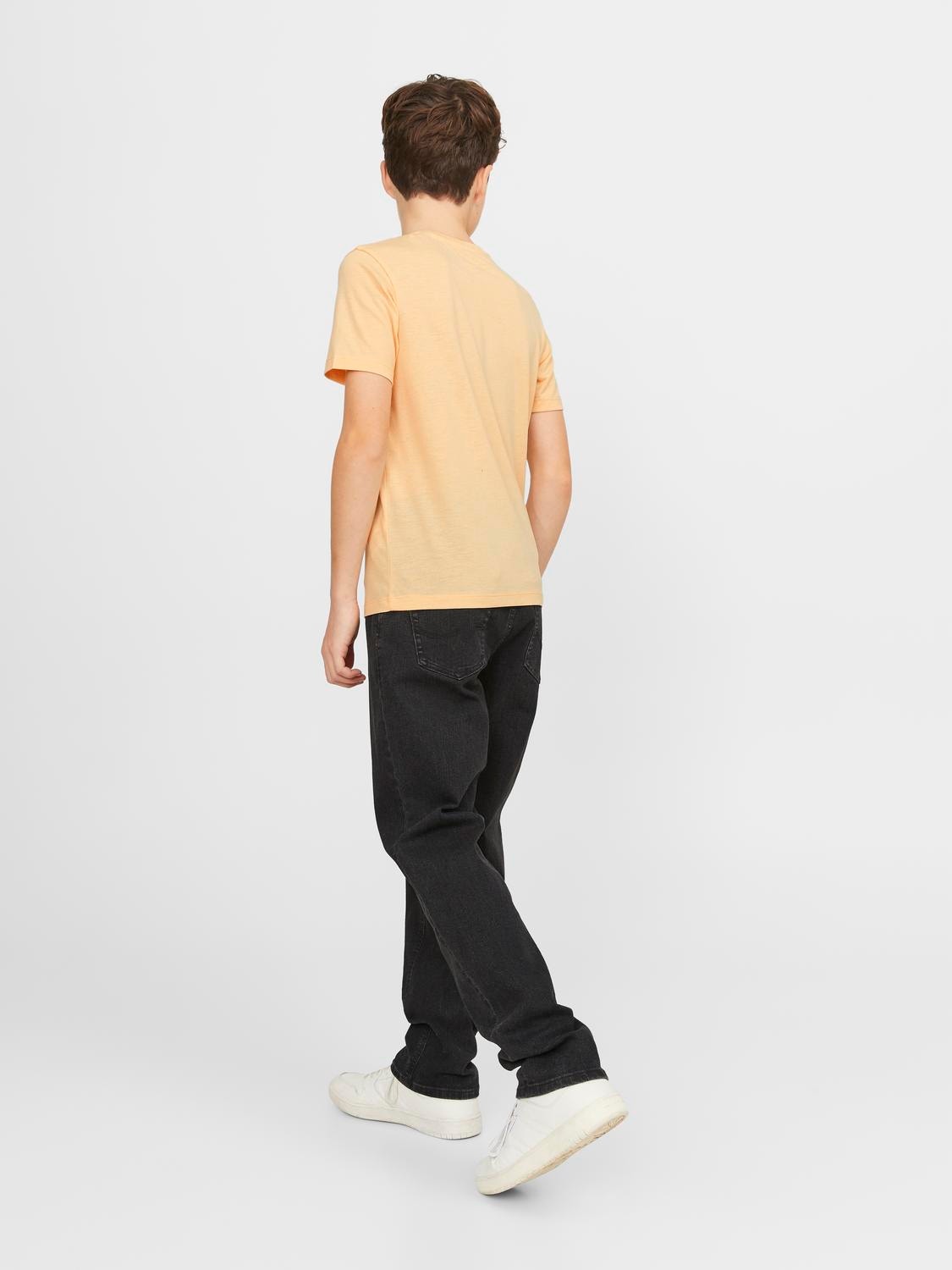 Jack & Jones Trykk T-skjorte For gutter -Apricot Ice  - 12237367