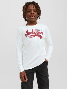 Jack & Jones Logo T-skjorte For gutter -Cloud Dancer - 12237371