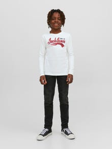 Jack & Jones Logo T-skjorte For gutter -Cloud Dancer - 12237371