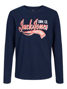 Jack & Jones Logo T-shirt For boys -Navy Blazer - 12237371