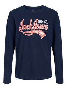 Jack & Jones Logo T-skjorte For gutter -Navy Blazer - 12237371