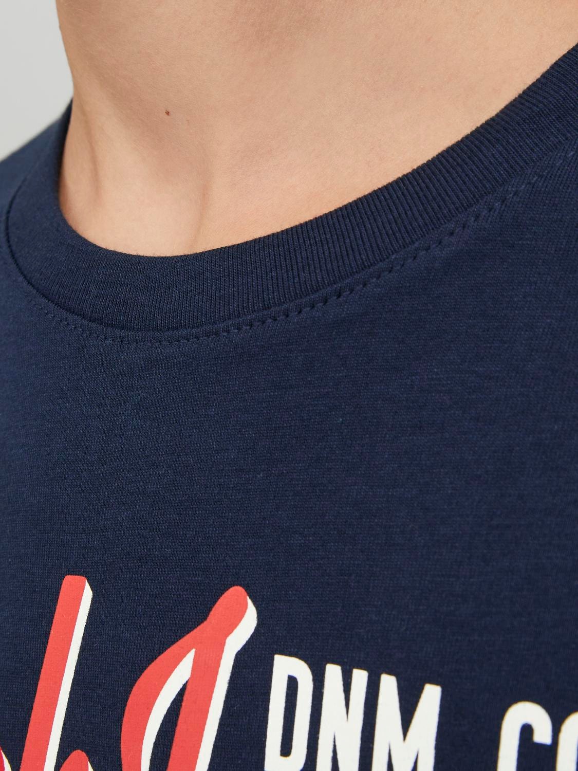 Jack & Jones Logo T-shirt For boys -Navy Blazer - 12237371