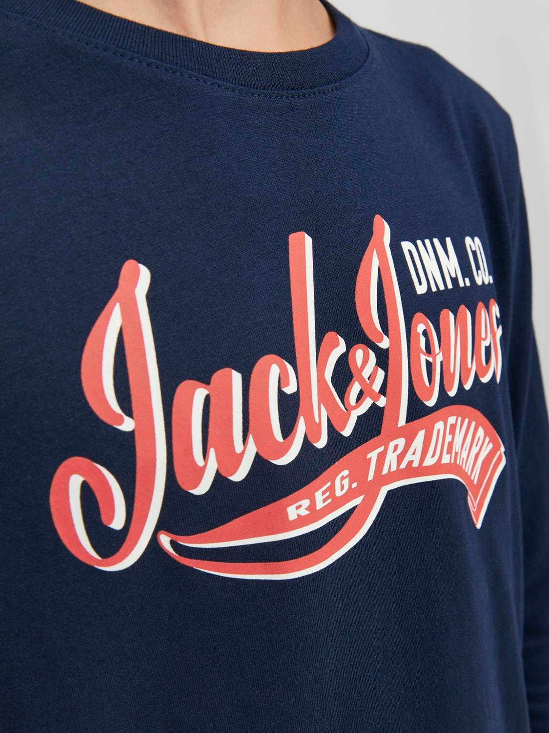 Jack & Jones Logo T-shirt Für jungs -Navy Blazer - 12237371