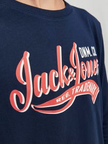 Jack & Jones Logo T-skjorte For gutter -Navy Blazer - 12237371