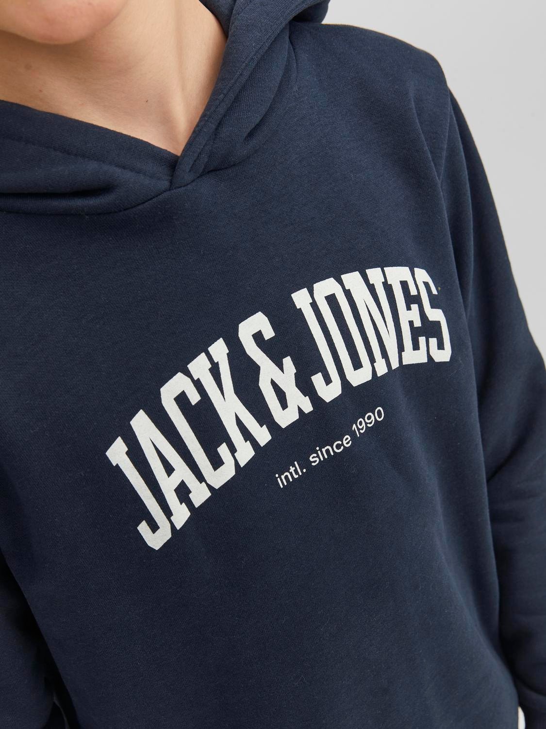 Jack & Jones Logo Hoodie For boys -Navy Blazer - 12237401