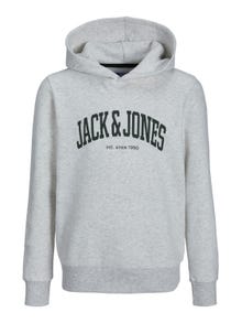 Jack & Jones Logo Hoodie For boys -White Melange - 12237401