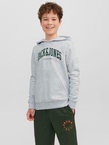 Jack & Jones Hoodie Logo Para meninos -White Melange - 12237401