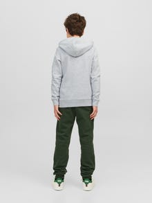 Jack & Jones Logo Hoodie For boys -White Melange - 12237401