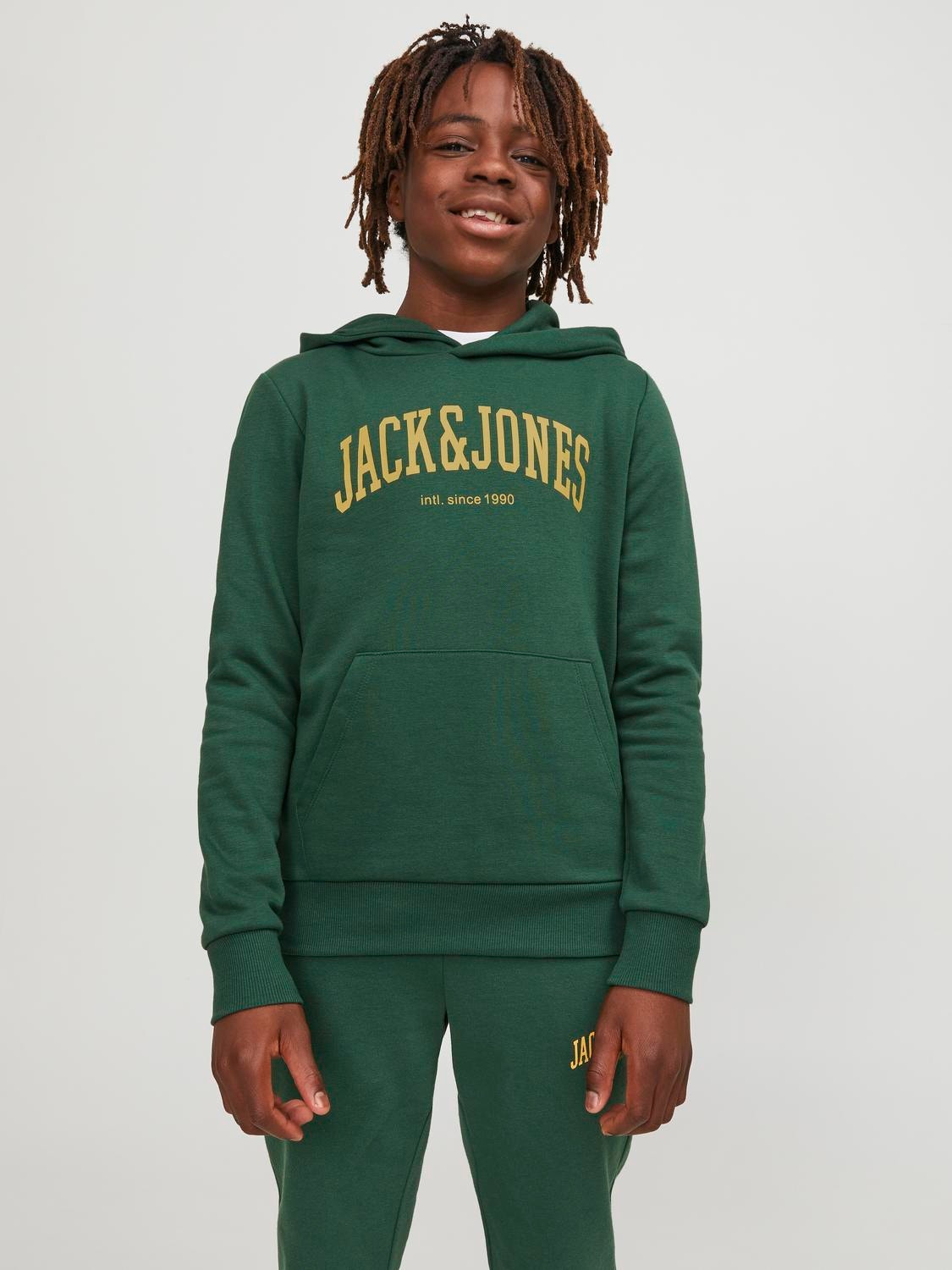 Jack & Jones Logo Hoodie Voor jongens -Dark Green - 12237401