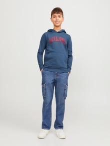 Jack & Jones Logo Kapuzenpullover Für jungs -Ensign Blue - 12237401