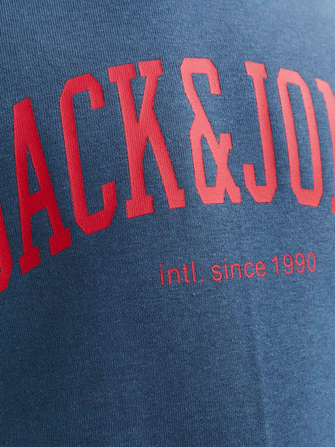 Jack & Jones Logo Hoodie For boys -Ensign Blue - 12237401