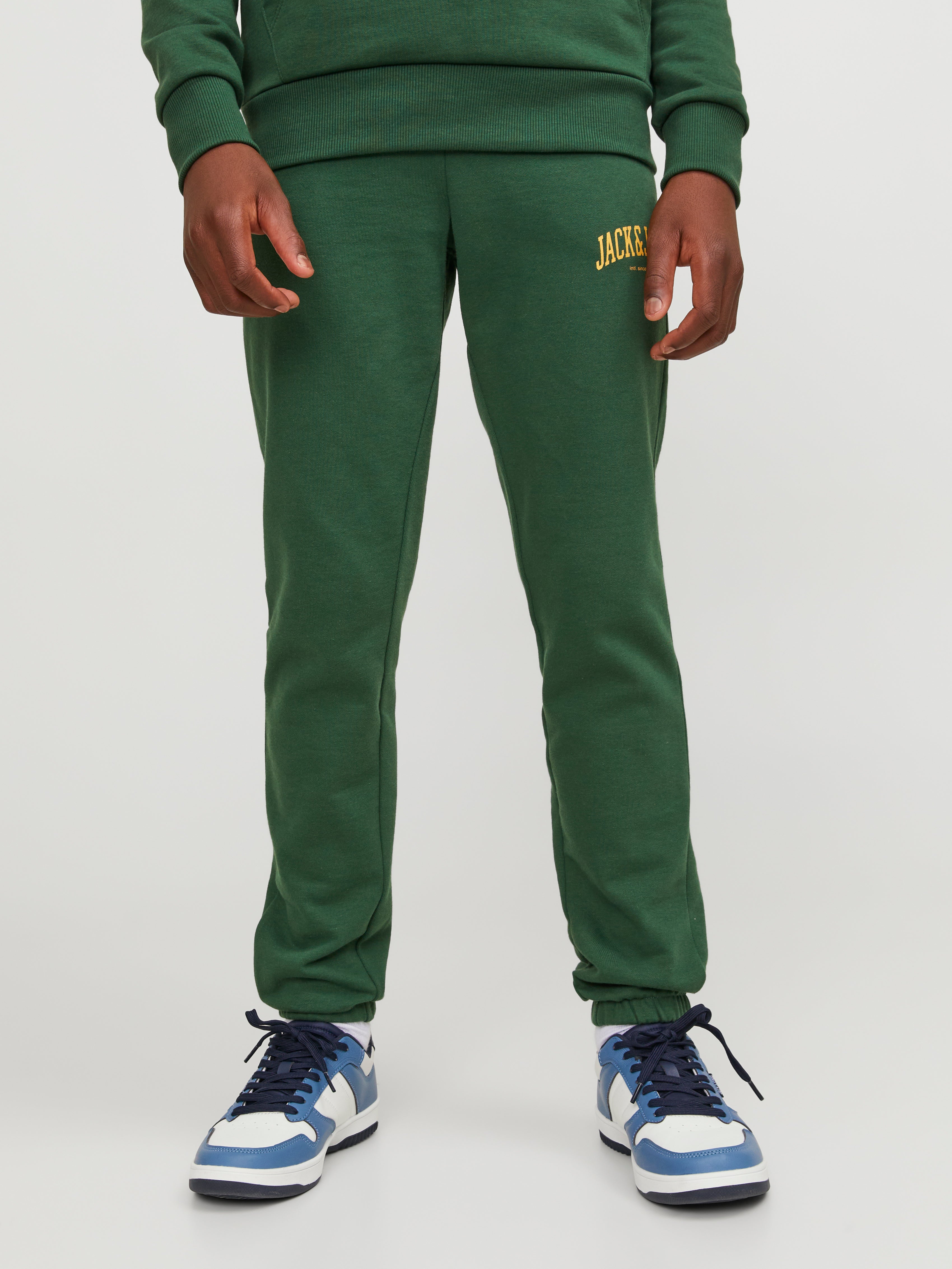 Boys green sales jogging bottoms