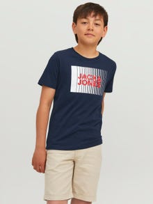 Jack & Jones Logo T-shirt Für jungs -Navy Blazer - 12237411