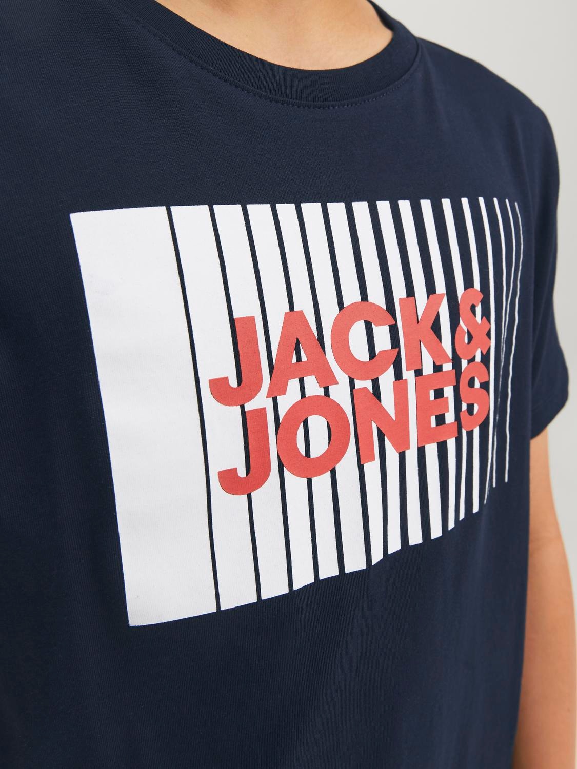 Jack & Jones Logo T-shirt Für jungs -Navy Blazer - 12237411