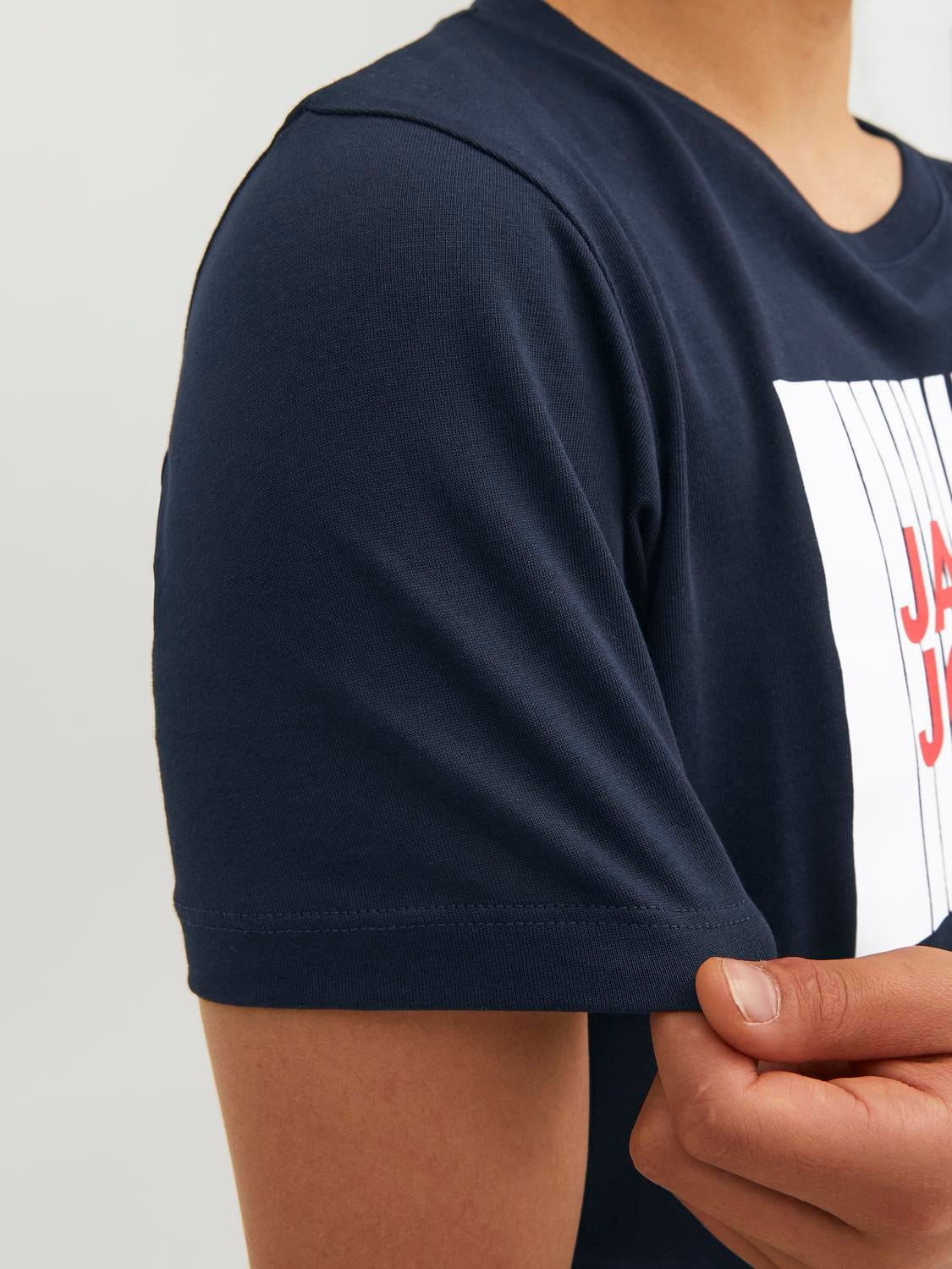 Jack & Jones Logo T-shirt Til drenge -Navy Blazer - 12237411
