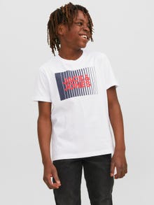 Jack & Jones Logo T-shirt Voor jongens -White - 12237411