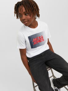 Jack & Jones Z logo T-shirt Dla chłopców -White - 12237411
