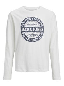 Jack & Jones Logo T-skjorte For gutter -Cloud Dancer - 12237416