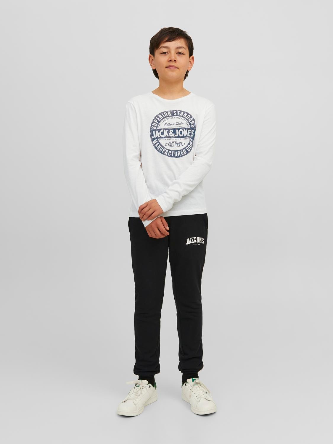 Jack & Jones Logo T-shirt For boys -Cloud Dancer - 12237416