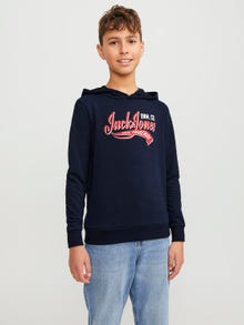Jack & Jones Potištěný Mikina s kapucí Junior -Navy Blazer - 12237420