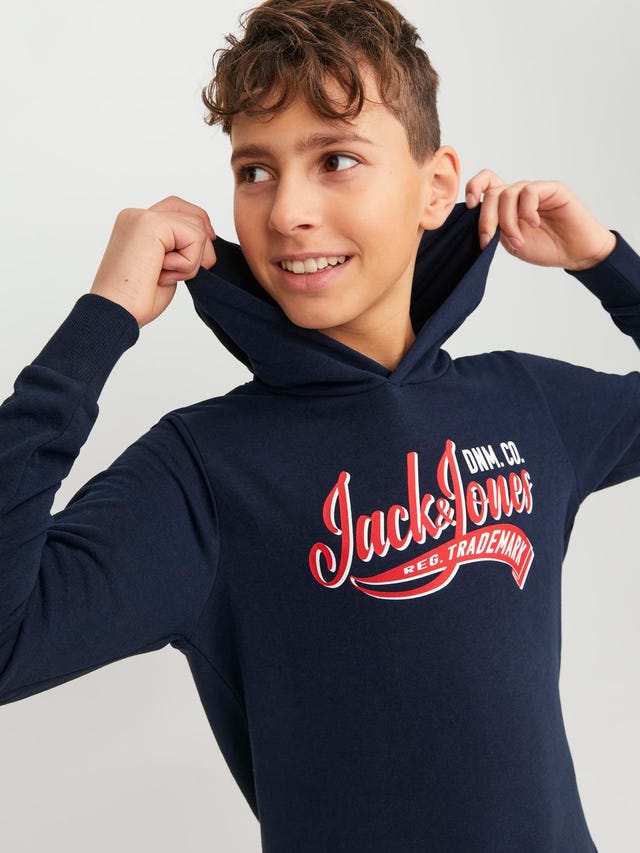 Jack & Jones Potištěný Mikina s kapucí Junior - 12237420