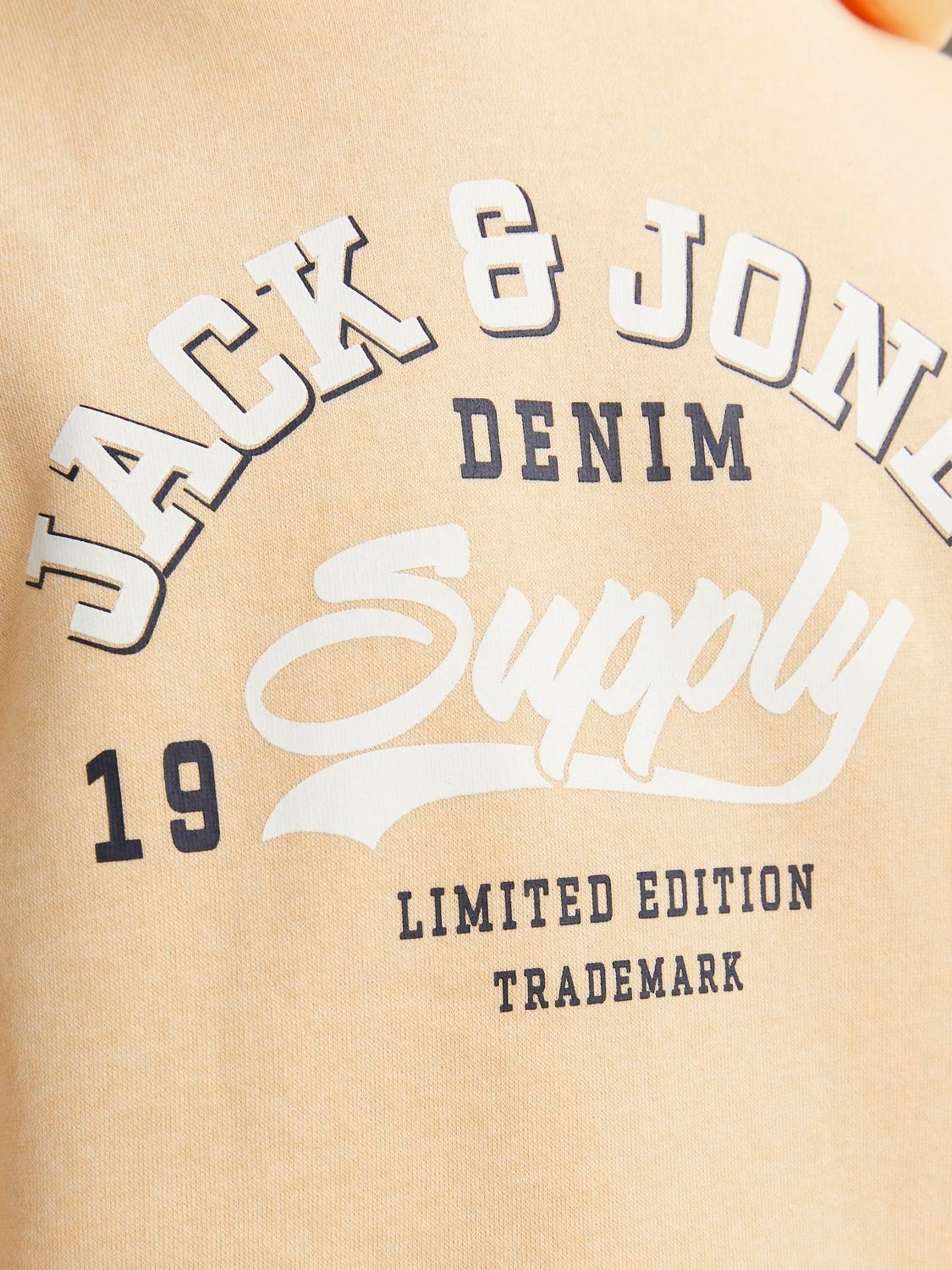 Jack & Jones Nadruk Bluza z kapturem Dla chłopców -Apricot Ice  - 12237420