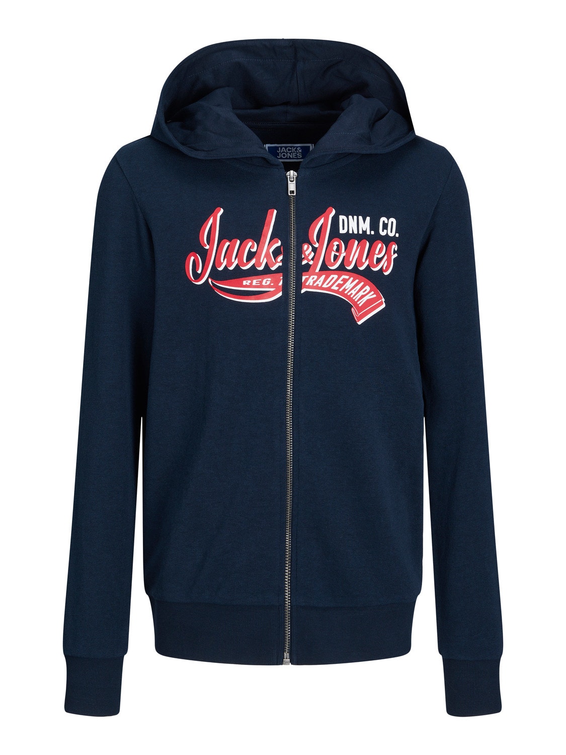 Jack & Jones Printed Zip Hoodie For boys -Navy Blazer - 12237429