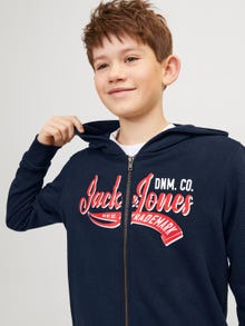 Jack & Jones Printed Zip Hoodie For boys -Navy Blazer - 12237429