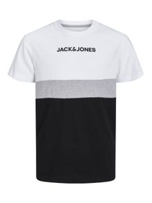 Jack & Jones Värviplokk T-shirt For boys -White - 12237430