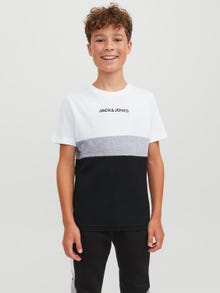 Jack & Jones Kleurblokken T-shirt Voor jongens -White - 12237430