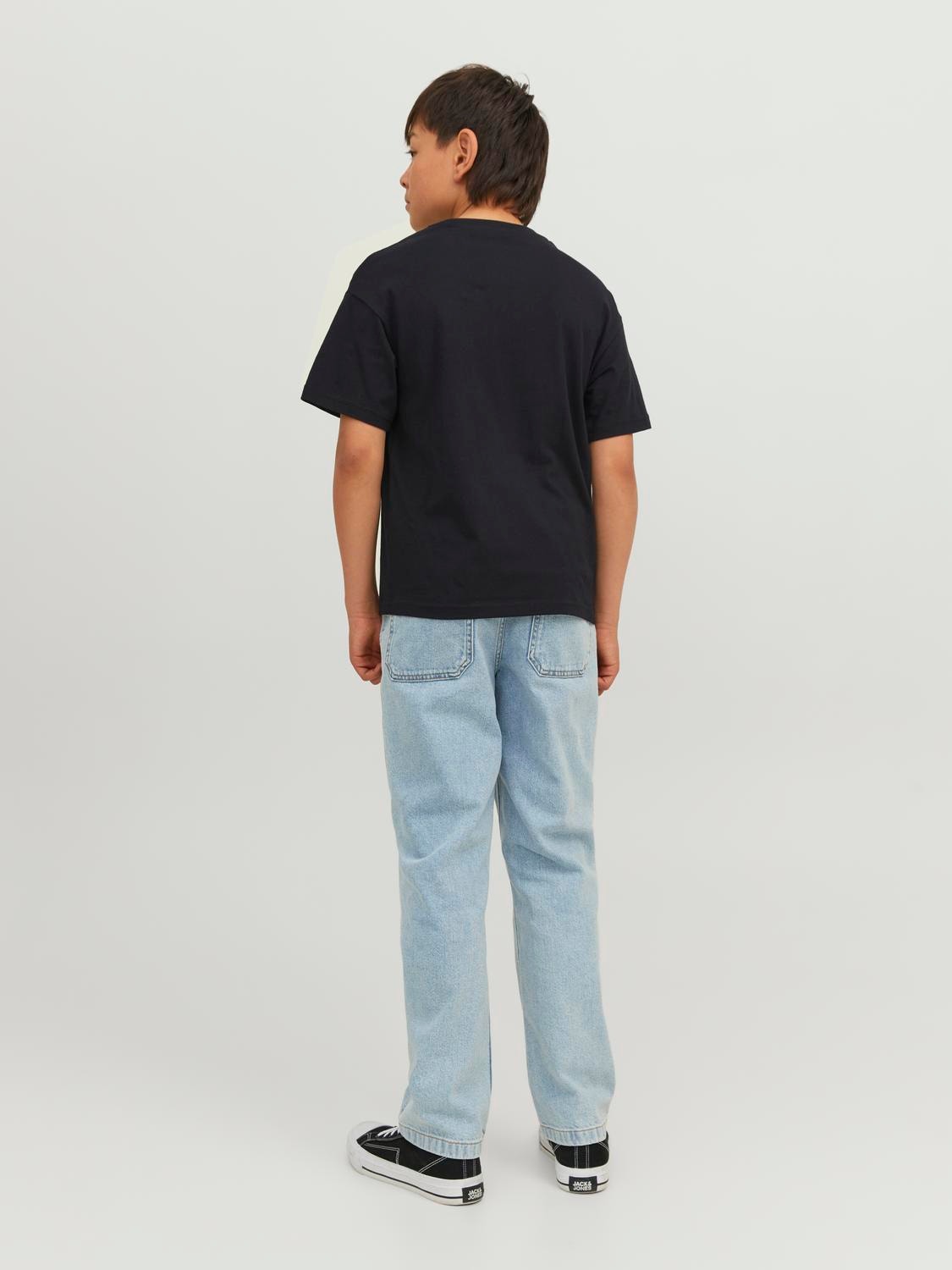 Jack & Jones Nyomott mintás Trikó Ifjúsági -Black - 12237435