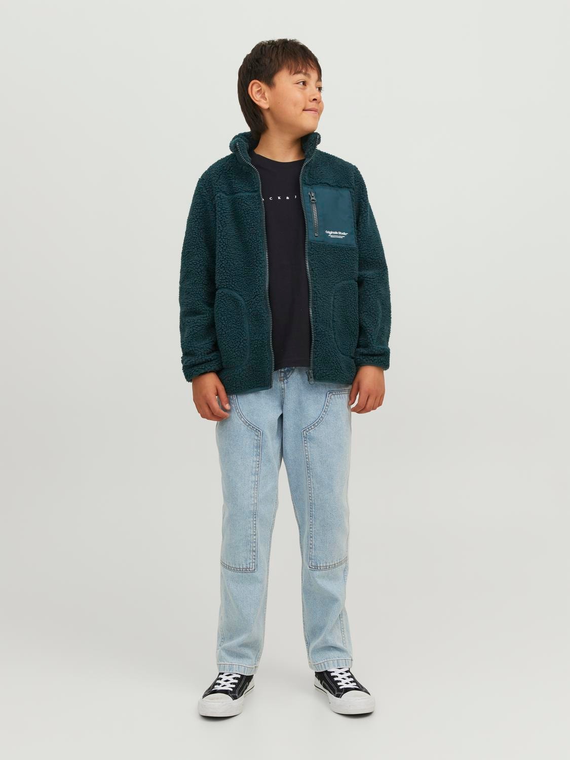 Jack & Jones Nyomott mintás Trikó Ifjúsági -Black - 12237435