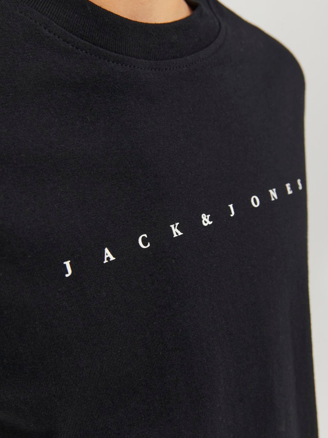 Jack & Jones Logo T-shirt For boys -Black - 12237435