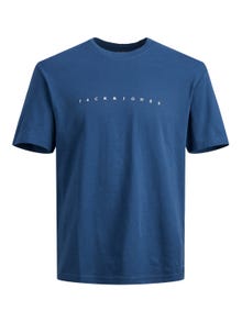 Jack & Jones Logo T-shirt Til drenge -Ensign Blue - 12237435