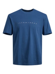 Jack & Jones Logo T-skjorte For gutter -Ensign Blue - 12237435