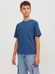 Jack & Jones Logo T-skjorte For gutter -Ensign Blue - 12237435