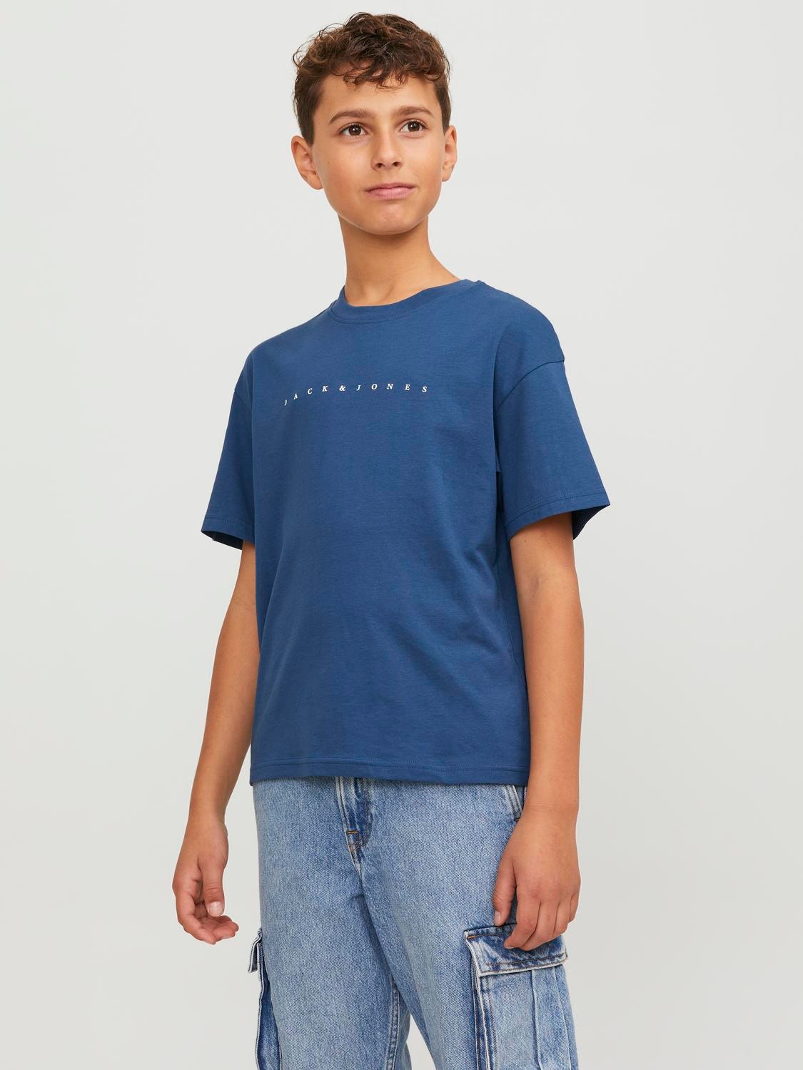 Jack & Jones Poikien Logo T-paita -Ensign Blue - 12237435