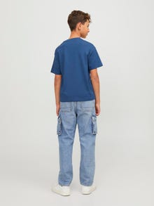 Jack & Jones Logo T-skjorte For gutter -Ensign Blue - 12237435