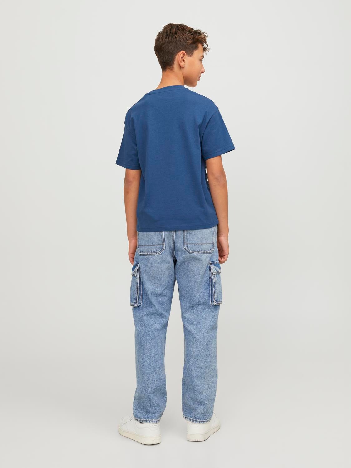 Jack & Jones Poikien Logo T-paita -Ensign Blue - 12237435