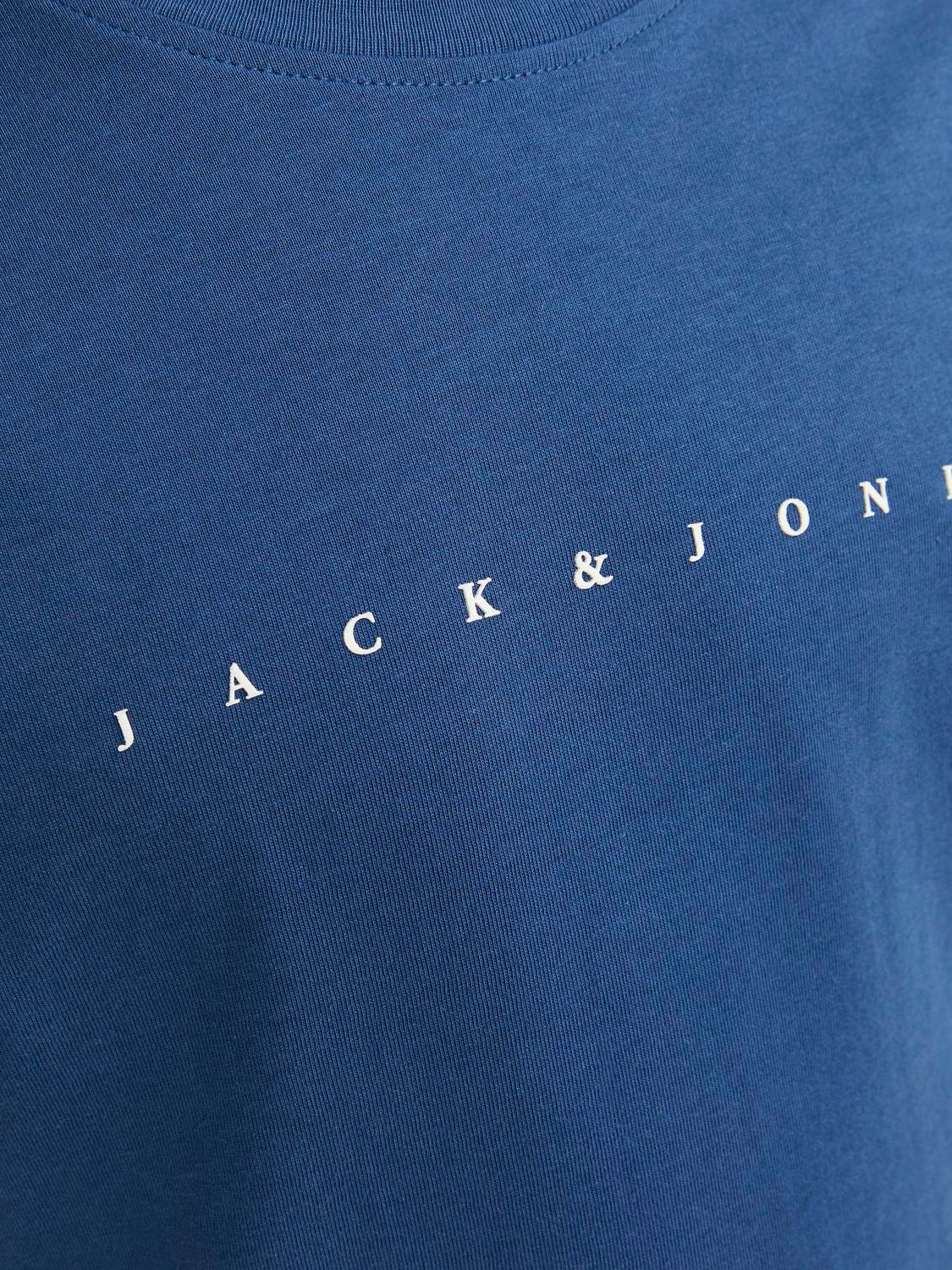 Jack & Jones Logo T-skjorte For gutter -Ensign Blue - 12237435