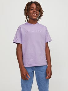 Jack & Jones Logo T-skjorte For gutter -Purple Rose - 12237435