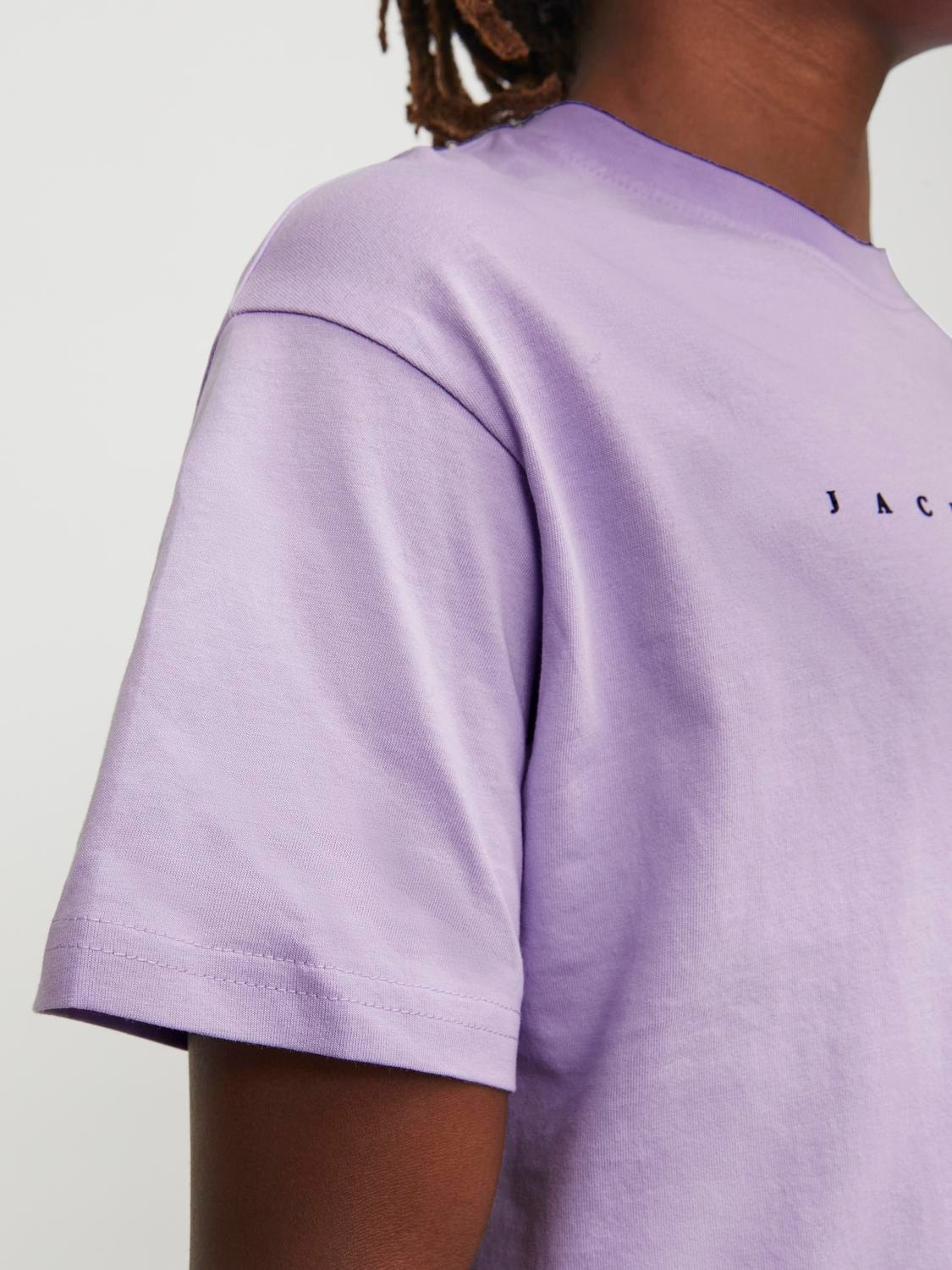 Jack & Jones Logo T-shirt For boys -Purple Rose - 12237435