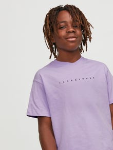 Jack & Jones Logo T-skjorte For gutter -Purple Rose - 12237435